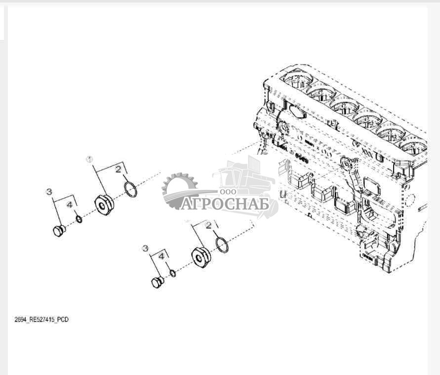 2694 Фитинги нагревателя охлаждающей жидкости двигателя 